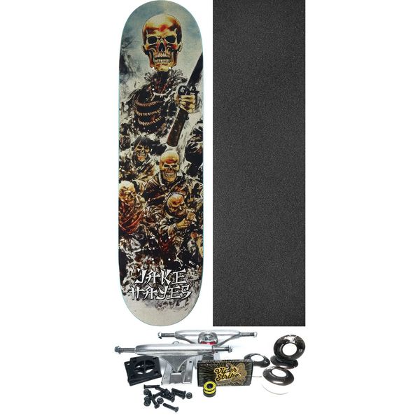 Deathwish Skateboards Jake Hayes Skull Skateboard Deck - 8.38" x 31.5" - Complete Skateboard Bundle